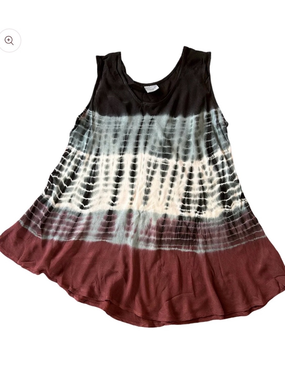 Scoop Neck Swing Tank Top - Black, White & Burgundy